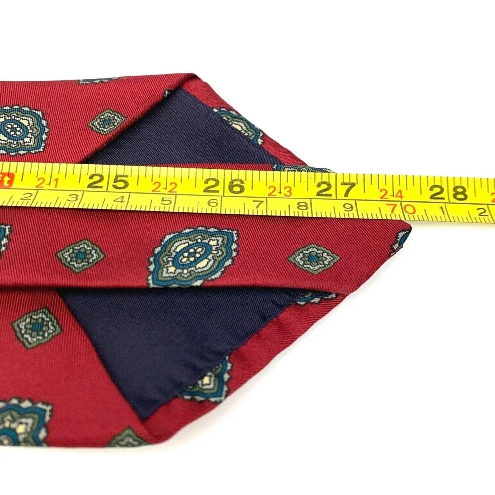 Keith Danials Tie Red 100% Silk Imported Fabric Woven Mens Necktie Made in USA